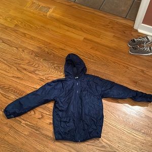 Kids size medium 10-12 navy lands end rain wind breaker